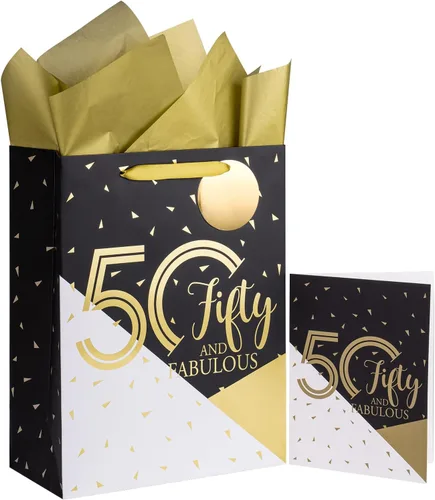 Miniatura 9 de WRAPAHOLIC Bolsa de regalo de cumpleaños grande de 13 pulgadas con tarjeta y papel de seda - 13 cumpleaños