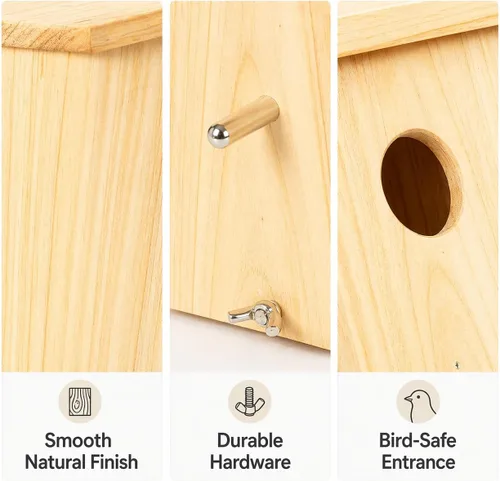 Miniatura 5 de Casas de madera para pájaros para pajareras exteriores, nido Bluebird House para cardenales, pinzón, Wren, golondrina, para ver el jardín, 1B