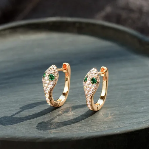 Miniatura 4 de VACRONA - Aretes tipo arracada de aro para mujer, chapados en oro de 14 quilates, diseño de Huggie