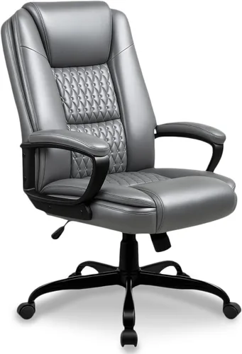 Miniatura 4 de OFIKA Silla de Oficina para el Hogar, Silla Grande y Alta de 400 LBS Diseño de Servicio Pesado, Cojín Ergonómico de Respaldo Alto Soporte Lumbar Gris