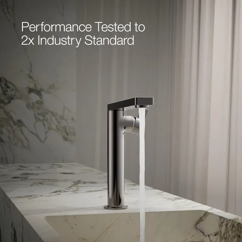 Miniatura 12 de Kohler 73168-4-TT Composed - Grifo alto para lavabo de baño con manija de palanca, 1.2 gpm, titanio vibrante