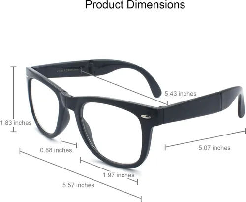 Miniatura 7 de Gafas de lectura plegables de plástico retro unisex con bolsa
