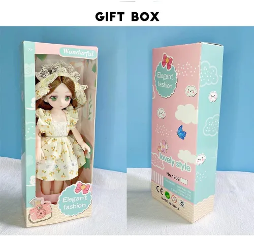 Miniatura 2 de Muñeca Anime BJD 1/7 SD Muñecas de 9 Pulgadas Muñeca Articulada de 18 Bolas Juguetes DIY con Ropa Conjunto Zapatos Cabello No Ajustable Maquillaje