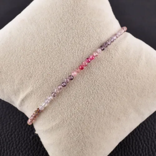 Miniatura 73 de Natural Gemstone Micro Beads Dainty Bangle Bracelet, Handmade Birthstone Jewelry, Healing Chakra Crystals, Silver Plated 8 inch, Birthday Gift for