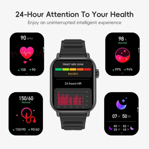Miniatura 8 de Reloj Inteligente Podómetro Deportivo, Rastreador de Fitness Llamada Bluetooth Frecuencia Cardíaca Oxígeno en Sangre Monitor de Sueño, 100 Modos Azul