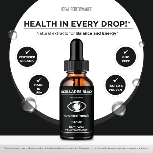 Miniatura 5 de Ocullares Black Drops, goteros oficiales de Ocullares para la salud de ojos negros, máxima fuerza, bienestar visual natural y vista cristalina