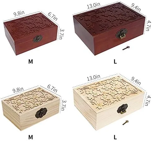 Miniatura 7 de Mocohana - Caja de madera para tesoro, caja para guardar joyas, tarjetas de colección, regalos y decoración del hogar