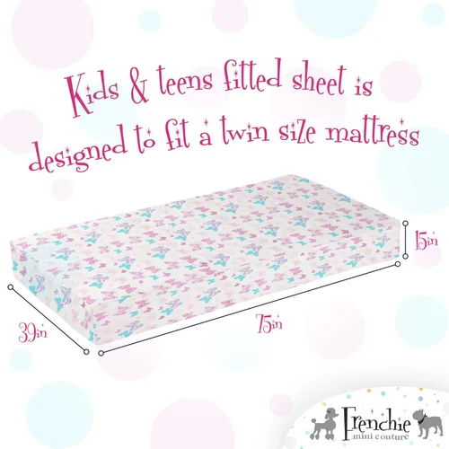 Miniatura 37 de Frenchie Mini Couture Sábanas bajeras para cuna, 100% algodón, se adaptan a colchones de niños pequeños, estrellas azules, 28 x 52 pulgadas, paquete