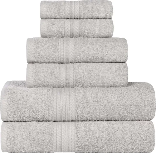 Miniatura 115 de Superior Juego de 6 toallas de mano de algodón ecológico, toallas pequeñas para spa, hotel, baño de invitados, cocina, secado rápido, suave