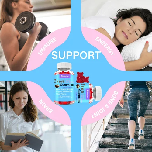 Miniatura 8 de Suplemento multivitamínico de hierro - con vitamina C, B12 y fumarato ferroso - Impulso de energía, inmune y apoyo de la sangre - Deliciosos sabores