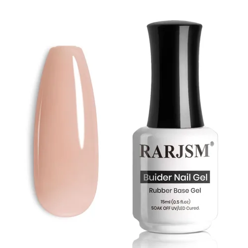 Miniatura 26 de RARJSM Esmalte de uñas de gel con base de goma de fibra de vidrio rosa y flor de cerezo desnudo, para reparar uñas rotas, fortalecedor, capa base