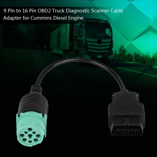 Miniatura 7 de OBD2 Adaptador de cable de diagnóstico de camión de 9 pines a 16 pines OBD-ii macho a hembra, herramienta de escaneo de diagnóstico para motor