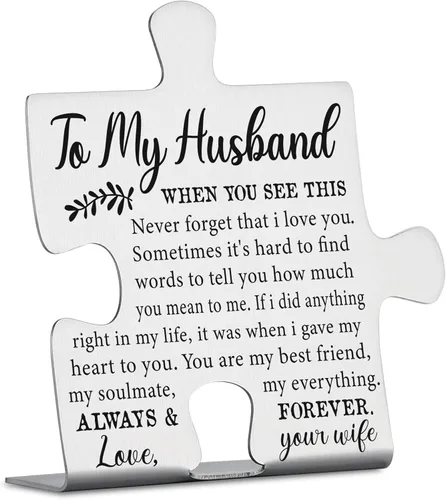 Miniatura 14 de Placa de aniversario de 1 año para marido y esposa, regalo de primer matrimonio para pareja, decoración de adorno de acero inoxidable, pieza