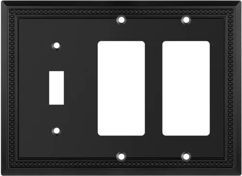 Miniatura 49 de Henne Bery Sunken Pearls - Placa de interruptor/placa de pared y cubierta de salida (decorador individual, 2 unidades, negro mate)