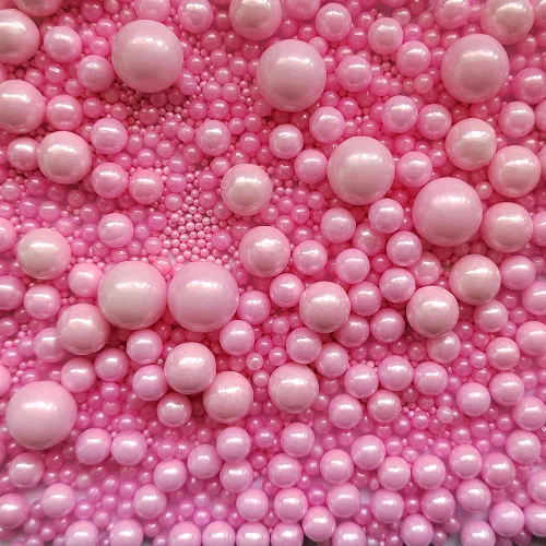 Homankit Gránulos comestibles de azúcar de perlas rosadas, tamaño mezclado, decoración de pasteles, decoración de cupcakes, decoración de galletas,