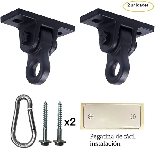 Miniatura 3 de ABUSA - Ganchos resistentes para columpios negros con tornillos y roscas incluidos, capacidad de más de 5000 libras, para patios de juegos, 2
