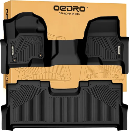 Miniatura 12 de OEDRO Alfombrillas de suelo compatibles con Ford F-250/F-350/F-450 Super Cab 2012-2016, TPE para todo clima con ajuste personalizado, juego