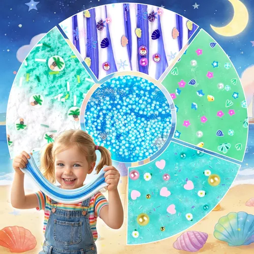 Miniatura 4 de Paquete de 12 slimes, kit de limo azul, limos de mantequilla transparentes, slime de nube, kit de bricolaje esponjoso para niñas y niños, regalos