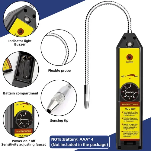 Miniatura 7 de BACOENG R1234YF Bomba de vacío de AC y juego de medidores, kit de bomba de vacío HVAC de 4 CFM con detector de fugas para refrigerante R1234yf R134a