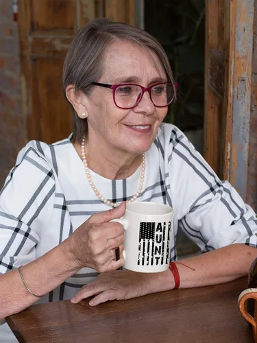 Miniatura 4 de Kropsis Taza de café de cerámica con diseño de bandera americana para familiares y amigos, color blanco