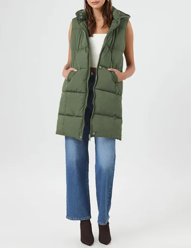 Miniatura 6 de Fiona Jolin Chaleco largo acolchado con capucha para mujer, abrigos de invierno acolchados sin mangas, chaquetas hinchadas