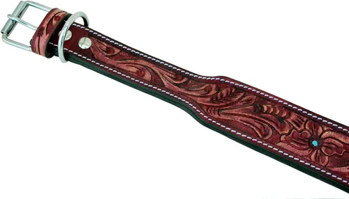 Miniatura 5 de Affilare Collar de cuero para perro, estilo occidental, resistente, hecho a mano, ajustable, acolchado, suave para cachorros y perros grandes