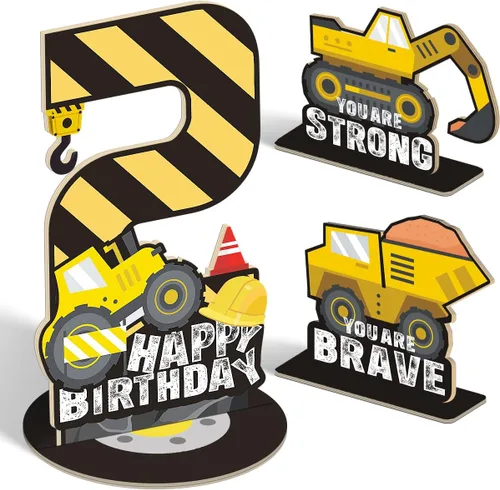 Miniatura 40 de Juego de 3 piezas de dinosaurios con signo de número de 2º cumpleaños, decoración de mesa de dinosaurios para niños y niños de 2º cumpleaños