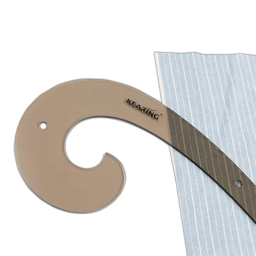 Miniatura 5 de KEARING Regla clásica curva francesa acrílica de 9 pulgadas (9.1 in), varía la forma de curva, regla de curva de medición de cadera transparente