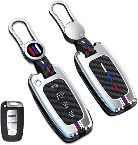 Miniatura 10 de Funda de aleación de zinc compatible con Hyundai Elantra GT Genesis Coupe Sonata Veloster Tucson Kia Optima Rio Forte Koup Soul Sportage Gris