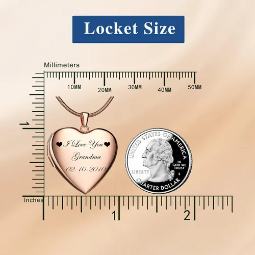Miniatura 7 de Fanery sue Collar con medallón de corazón que sostiene imágenes, collares personalizados con fotos personalizadas, con imagen