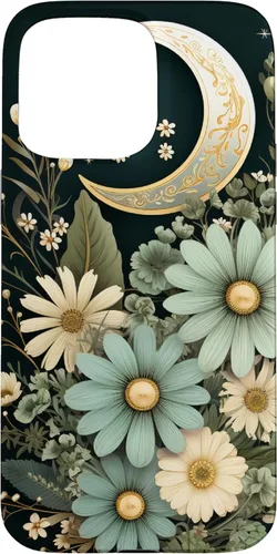 Miniatura 30 de Funda botánica de flores silvestres para iPhone 13 verde salvia