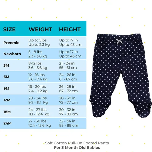 Miniatura 2 de Spasilk Paquete de 3 pantalones de algodón con pies para bebé niña