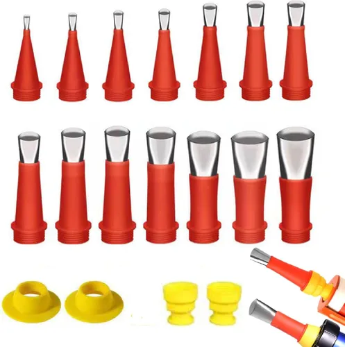 Kit de herramientas de boquilla de goma integrado universal, juego de acabado de calafateo fácil, boquilla de goma para calafatear (juego B)