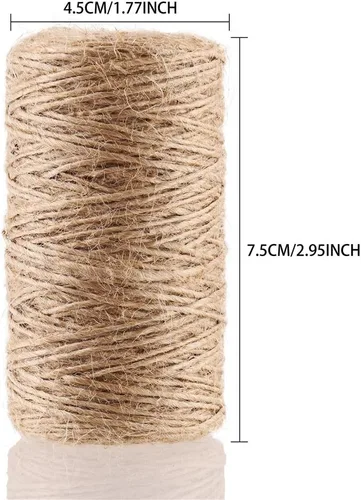 Miniatura 3 de CCINEE Cuerda de yute natural de 328 pies de 0.039 in para artes y manualidades, cuerda de yute para jardinería, cuerda rústica natural, cuerda