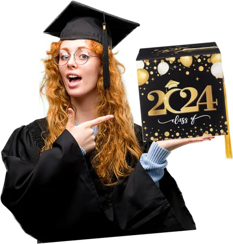 Miniatura 7 de Unomor Caja de tarjetas de graduación 2024 Felicidades para fiesta de graduación, suministros para fiesta de graduación 2024, suministros