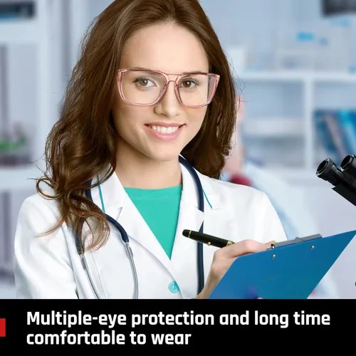 Miniatura 7 de Gafas de seguridad antivaho con protección ocular, gafas de bloqueo de luz azul para mujeres y hombres Rosa