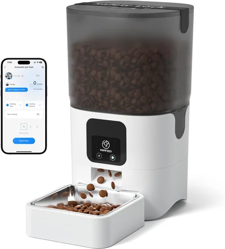 PAPIFEED Comederos Automáticos Inteligentes para Gatos Comedero para Mascotas: Comedero WiFi para Mascotas con Control de APP para Alimentación