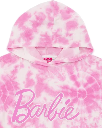 Miniatura 5 de Barbie Poncho de toalla para niñas Toalla de baño rosa con teñido anudado para niños Bata cambiadora gráfica de muñeca Acogedor traje de baño