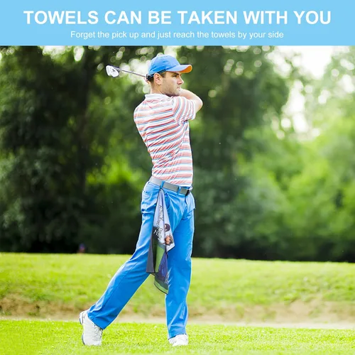 Miniatura 5 de Toalla de golf DUNGGLE 3 piezas, divertido juego de limpieza de palos de golf para bolsas de golf con clip, divertidos regalos para fanáticos