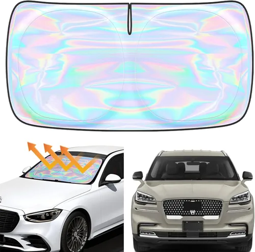 Miniatura 96 de Parasol para parabrisas Rivian R1S R1T 2022-2026 – Parasol compatible con Rivian R1S R1T plegable para ventana delantera, protector de visera solar