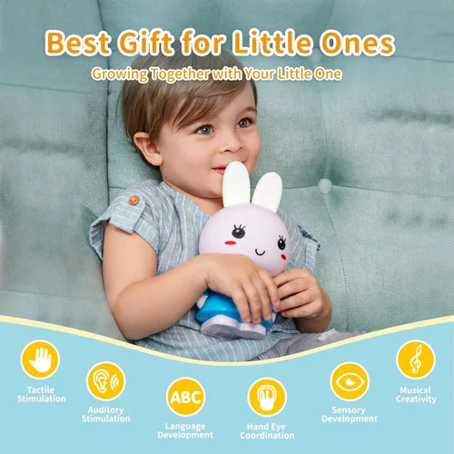 Miniatura 9 de alilo Honey Bunny - Reproductor de audio de historias musicales para niños pequeños de 1 a 5 años, regalos de Pascua para bebés y niñas, precargado