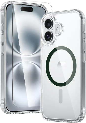 Miniatura 595 de FNTCASE Funda para iPhone 13 Pro-Max: Fundas magnéticas transparentes compatibles con Magsafe Slim anti amarillamiento protección contra caídas