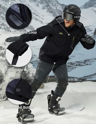 Miniatura 6 de MAGCOMSEN - Chaqueta de invierno para hombre, impermeable, abrigada, con forro polar y múltiples bolsillos