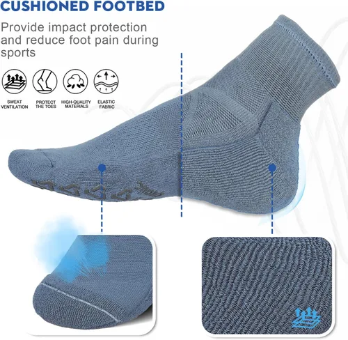 Miniatura 5 de Ozaiic Calcetines antideslizantes para yoga, entrenamiento en casa, Pure Barre, pilates, hospital, calcetines acolchados ideales para hombres