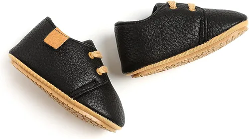 Miniatura 6 de QWZban Zapatos de bebé para niños y niñas, zapatillas de deporte con suela de goma antideslizante, para cuna de bebé, zapatos de vestir
