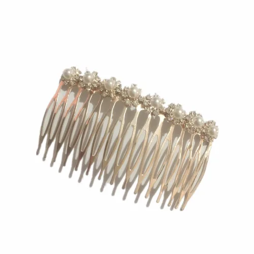 Miniatura 2 de Los accesorios de pelo nupcial de moda más populares Rhinestone perla aleación peine de pelo de la boda horquilla nupcial cristal horquillas