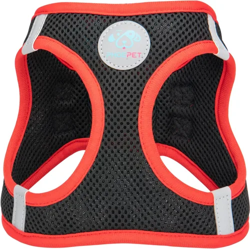 Miniatura 7 de PHOEPET Arnés para perro, arnés reflectante ajustable para perro, chaqueta suave para caminar para mascotas con 2 ganchos de metal para correa