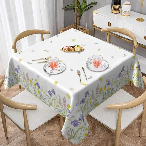 Miniatura 17 de BETGINY 4th of July Tablecloth Square 60x60 Inch,White Red Blue Patriotic Stars Table Cloth,Stain Resistance Polyester American Independence Day