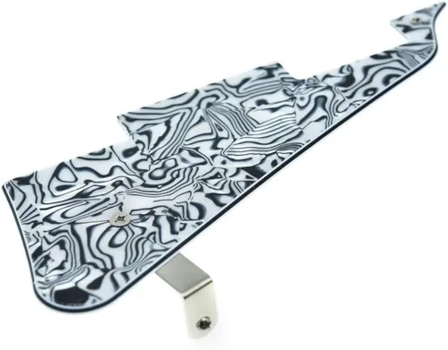 Miniatura 84 de KAISH Golpeador de guitarra Abalone Pearl LP con soporte de acero inoxidable negro y tornillos de montaje de acero para USA Les Paul