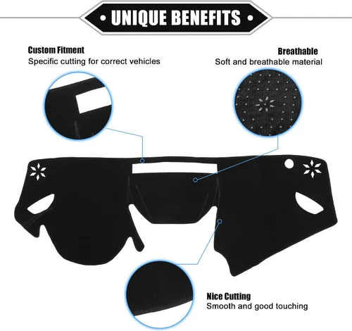 Miniatura 3 de Alfombrilla protectora para salpicadero de automóvil compatible con Subaru Impreza 2017-2020, protector de poliéster negro para consola central